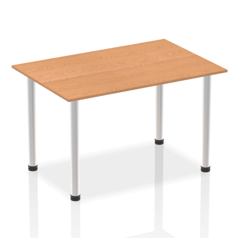 impulse 1400mm straight table with post leg