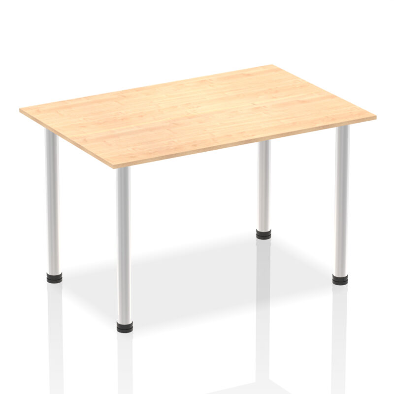 impulse 1400mm straight table with post leg