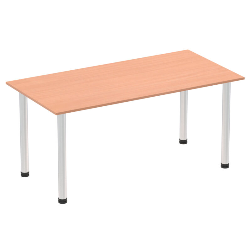 impulse 1600mm straight table with post leg