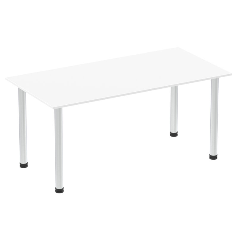 impulse 1600mm straight table with post leg