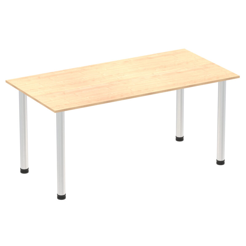 impulse 1600mm straight table with post leg