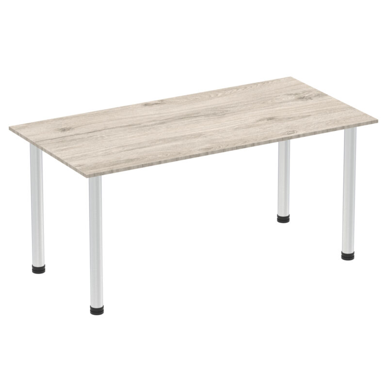impulse 1600mm straight table with post leg