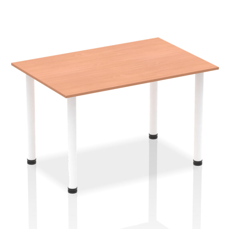 impulse 1400mm straight table with post leg