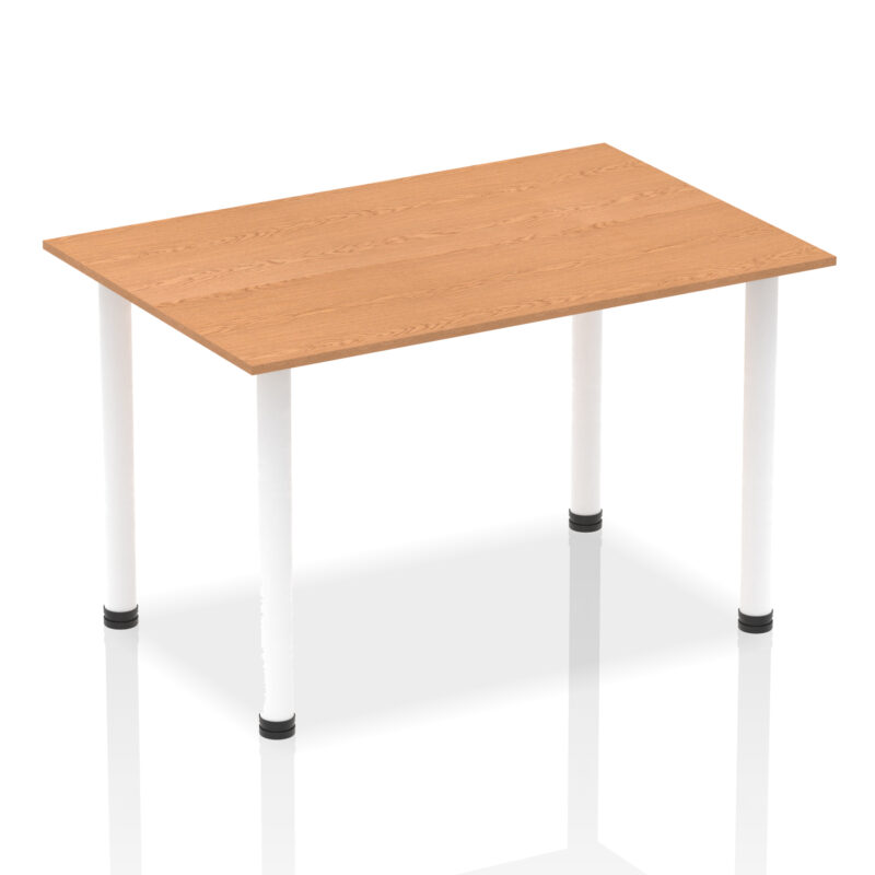 impulse 1400mm straight table with post leg