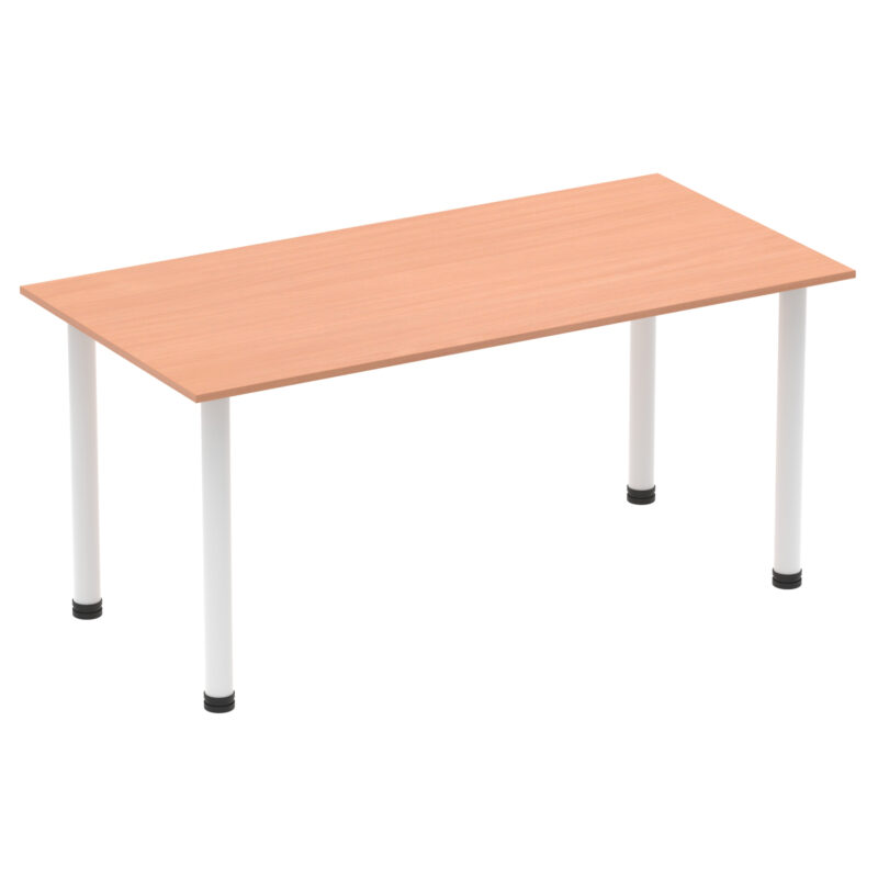 impulse 1600mm straight table with post leg