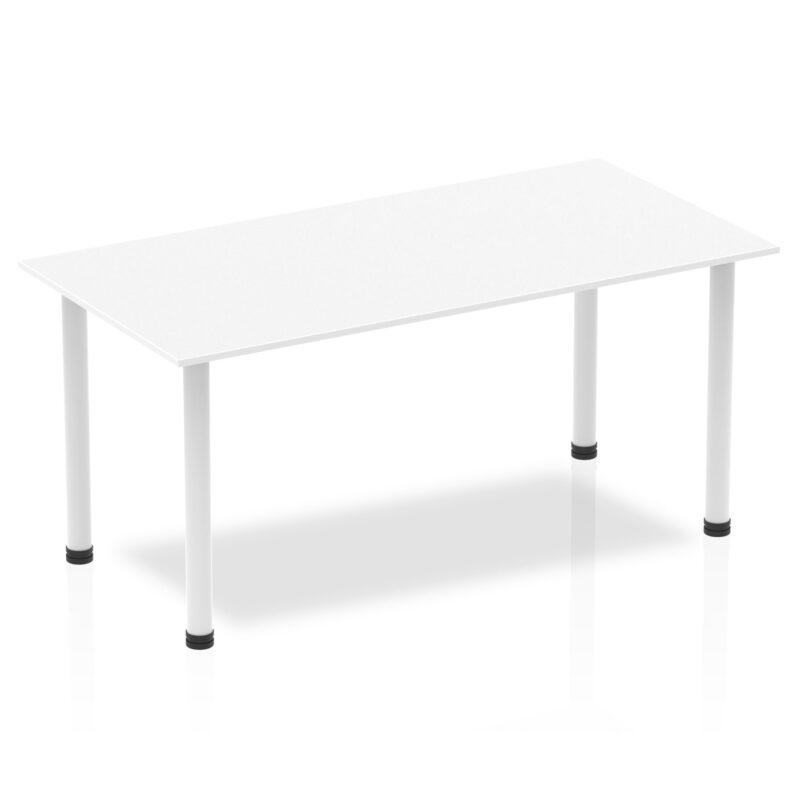 impulse 1600mm straight table with post leg