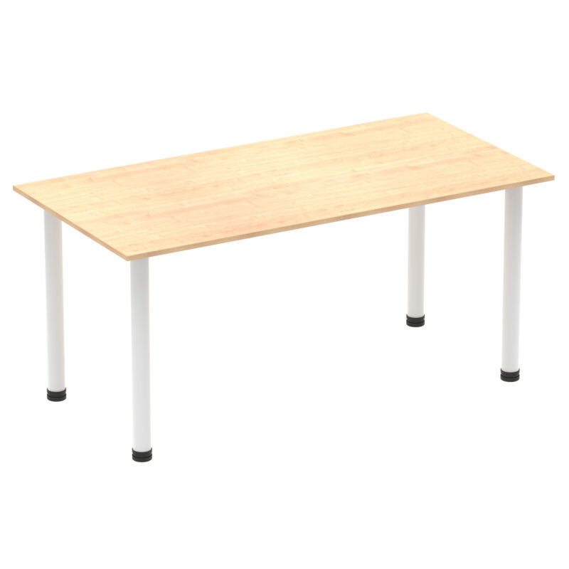impulse 1600mm straight table with post leg