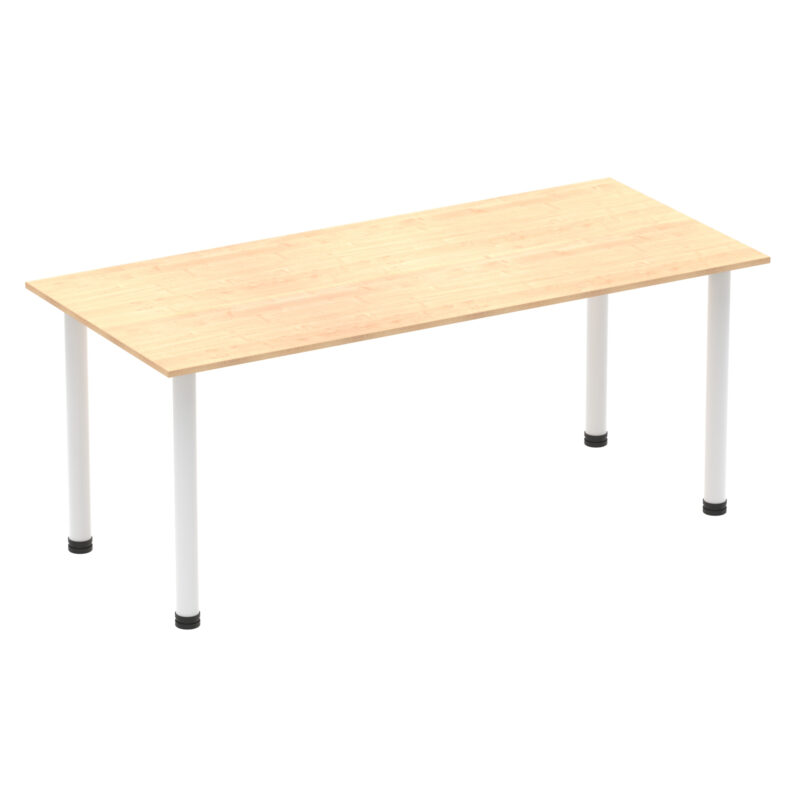 impulse 1800mm straight table with post leg