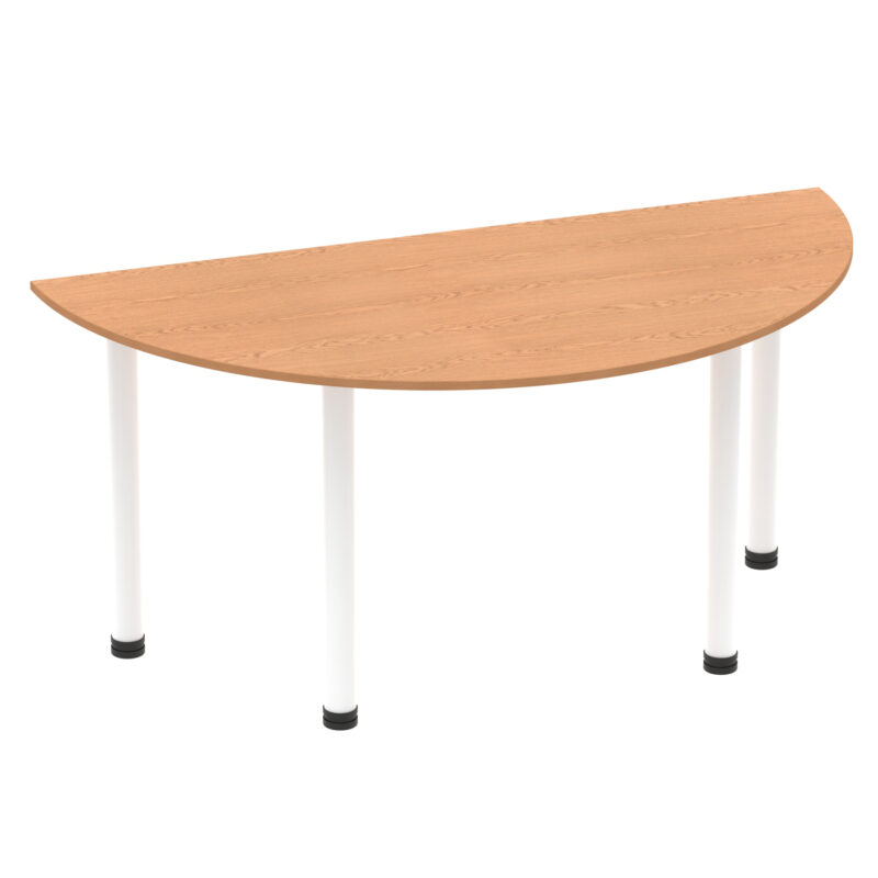 impulse semi circle table with post leg