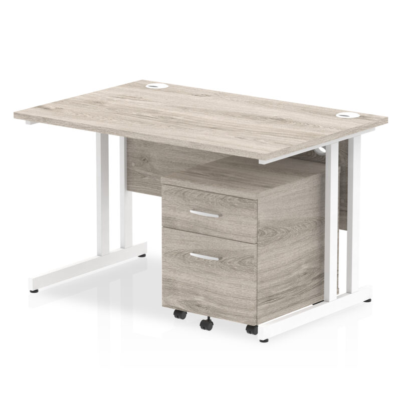 impulse 1200mm cantilever straight desk with mobile pedestal