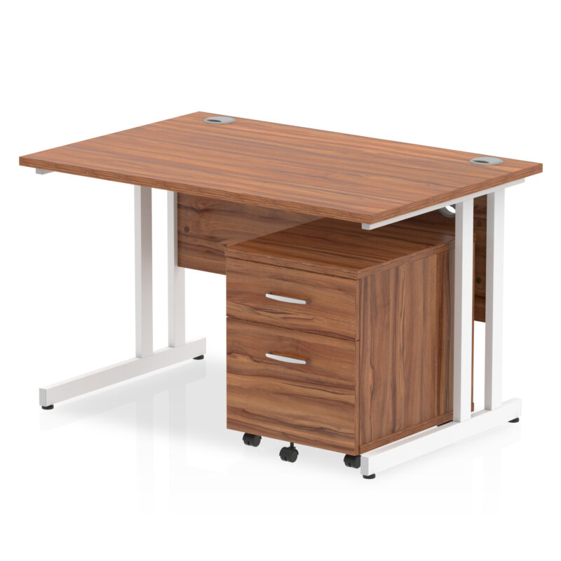 impulse 1200mm cantilever straight desk with mobile pedestal