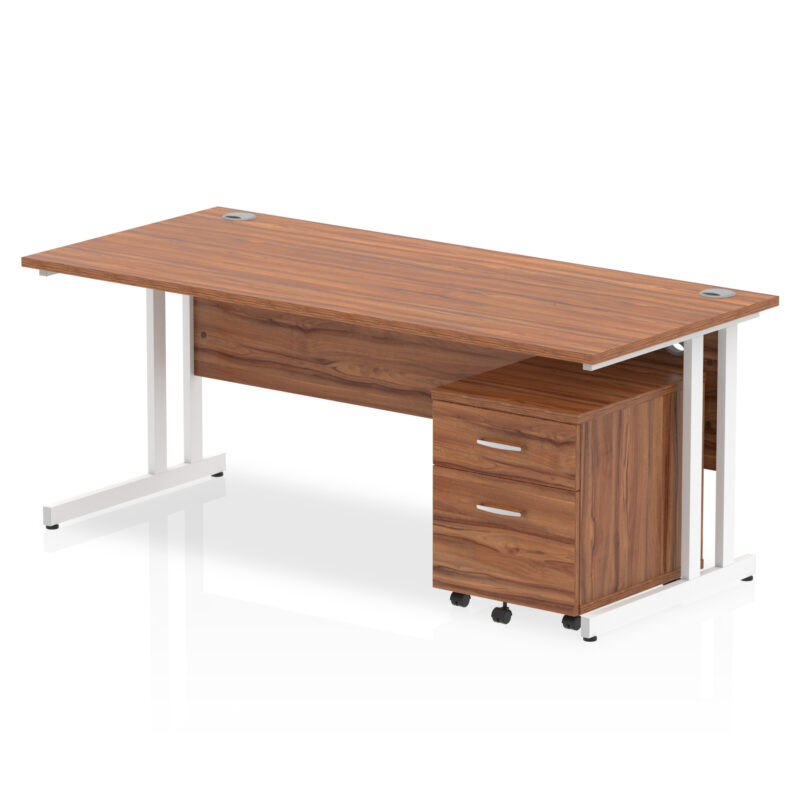 impulse 1800mm cantilever straight desk with mobile pedestal