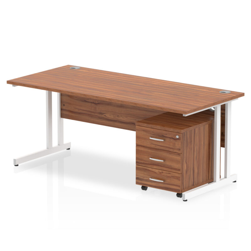 impulse 1800mm cantilever straight desk with mobile pedestal