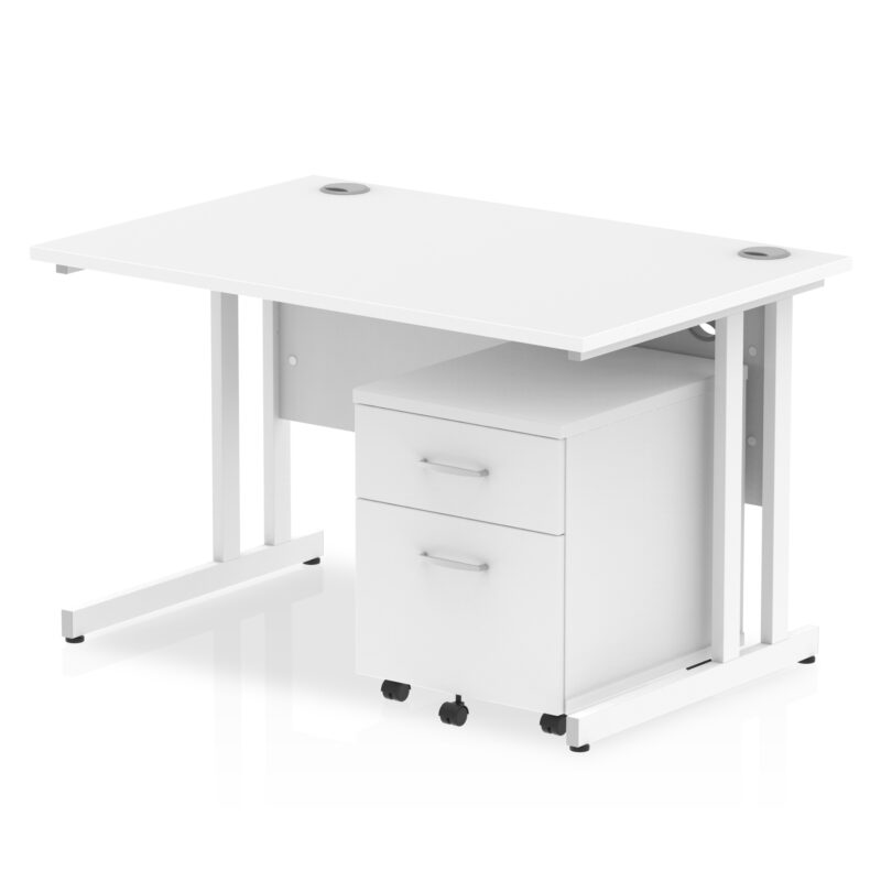 impulse 1200mm cantilever straight desk with mobile pedestal