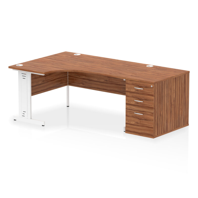 impulse 1600mm cable managed left crescent desk workstation