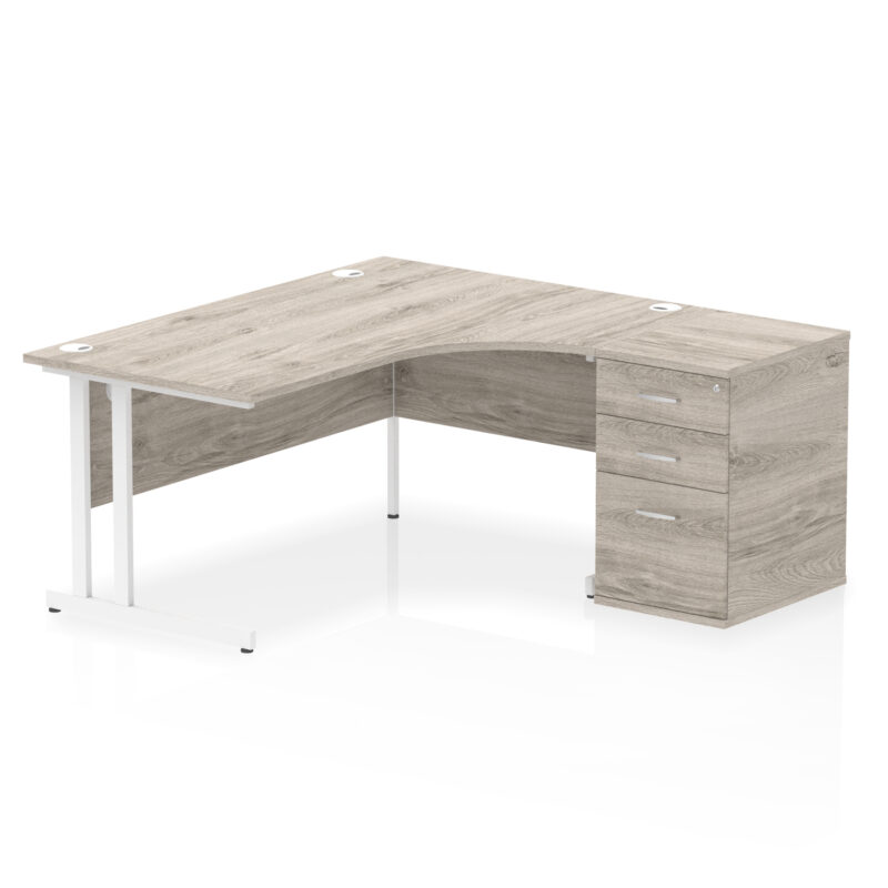 impulse 1600mm cantilever right crescent desk workstation