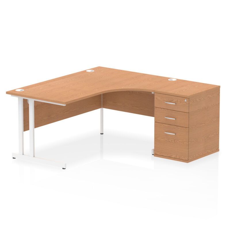 impulse 1600mm cantilever right crescent desk workstation