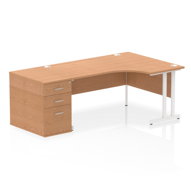 impulse 1600mm cantilever right crescent desk workstation