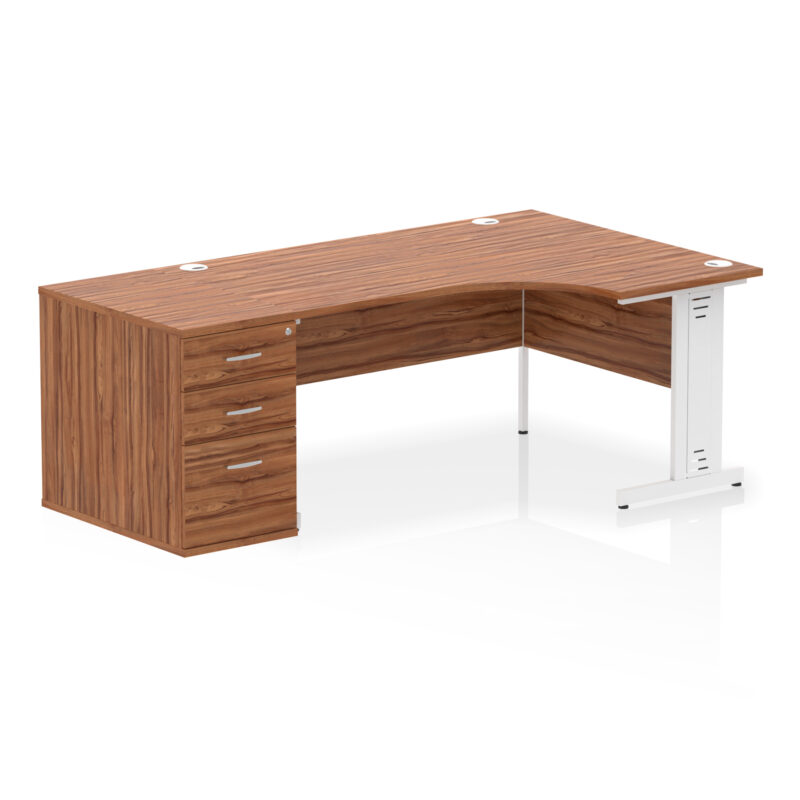 impulse 1600mm cable managed right crescent desk workstation