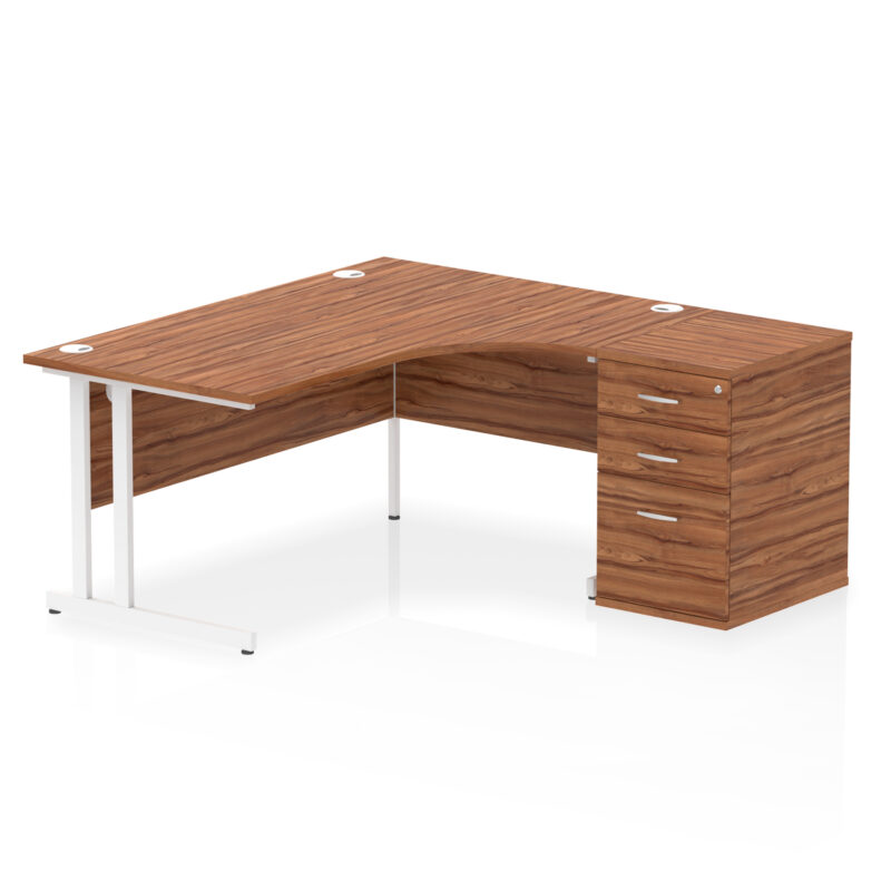 impulse 1600mm cantilever right crescent desk workstation