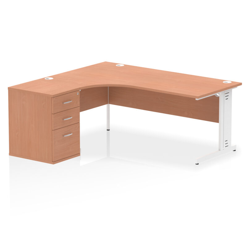 impulse 1800mm cable managed left crescent desk workstation