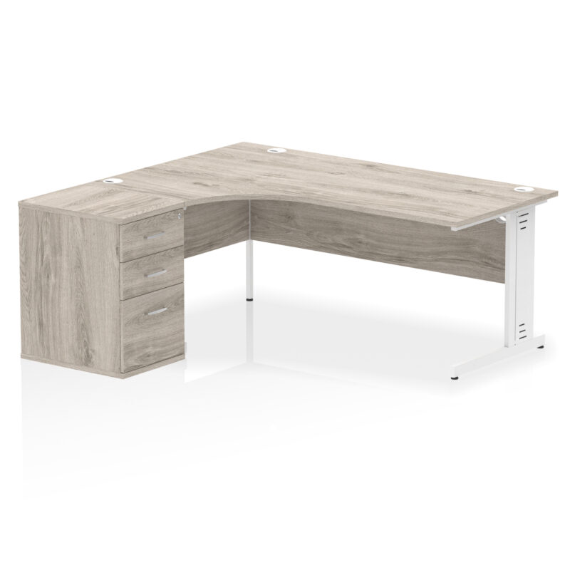 impulse 1800mm cable managed left crescent desk workstation