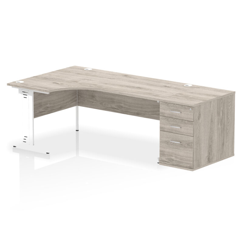 impulse 1800mm cable managed left crescent desk workstation