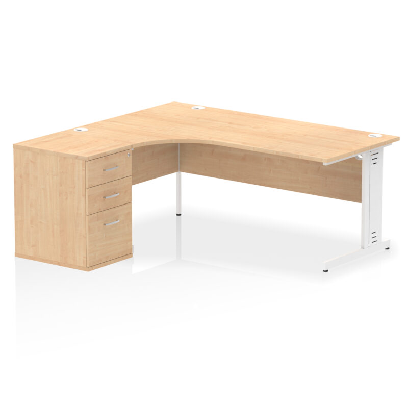 impulse 1800mm cable managed left crescent desk workstation