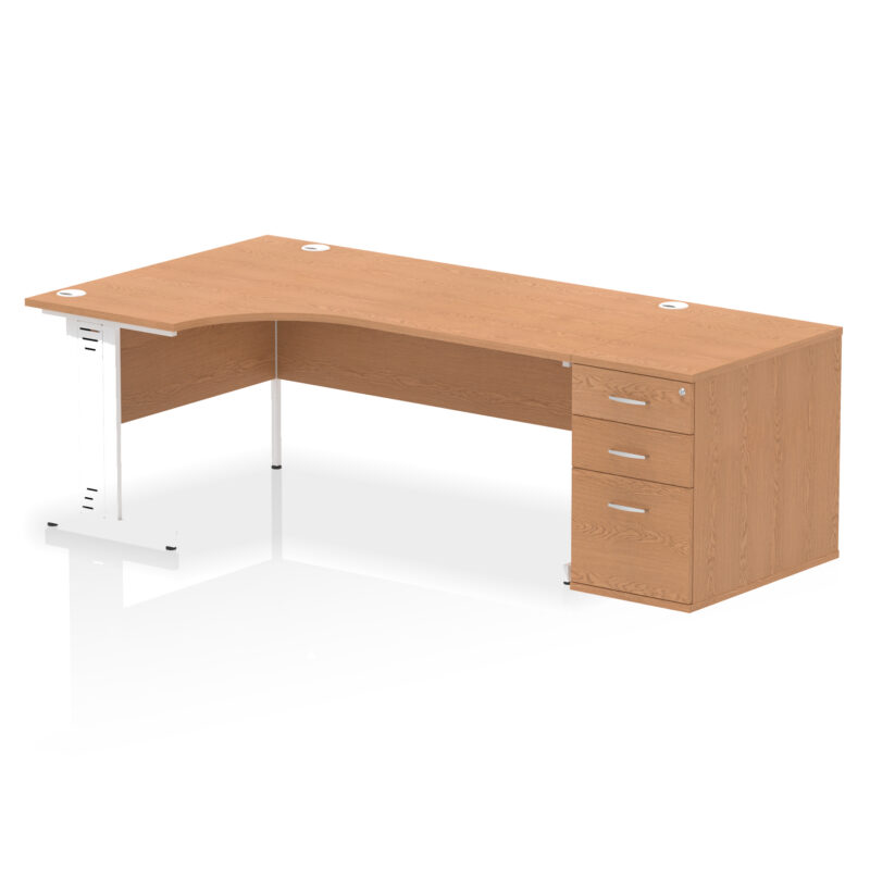 impulse 1800mm cable managed left crescent desk workstation