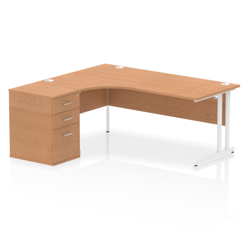 impulse 1800mm cantilever left crescent desk workstation