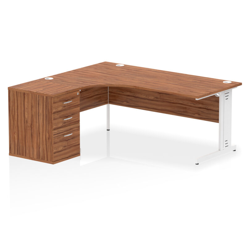 impulse 1800mm cable managed left crescent desk workstation