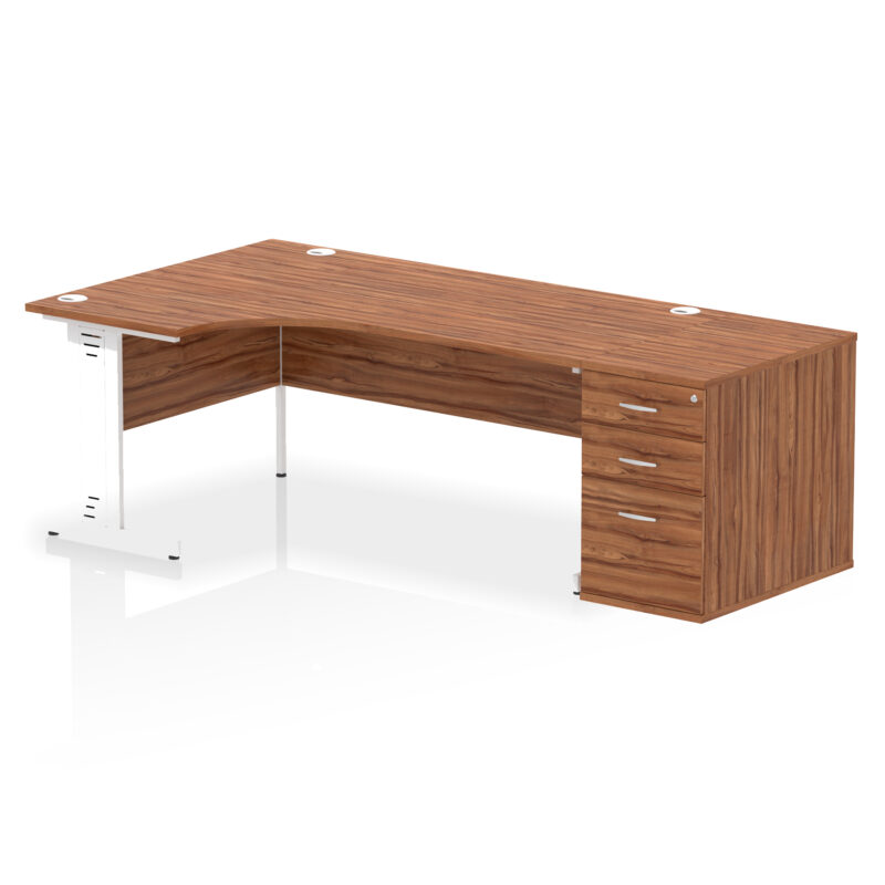 impulse 1800mm cable managed left crescent desk workstation