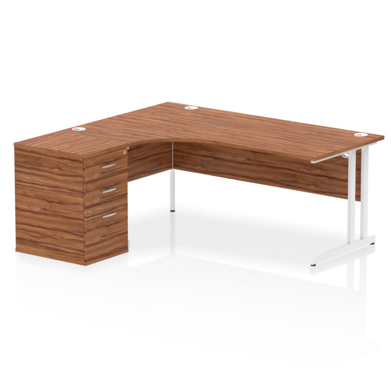 impulse 1800mm cantilever left crescent desk workstation