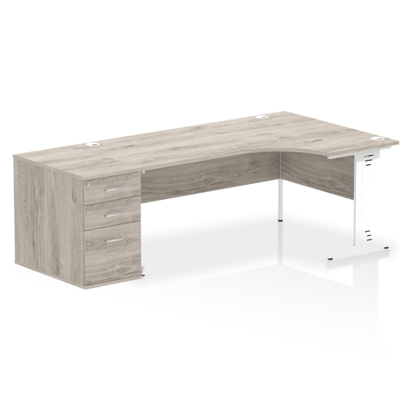 impulse 1800mm cable managed right crescent desk workstation