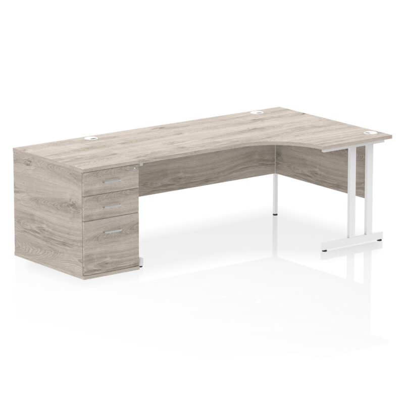 impulse 1800mm cantilever right crescent desk workstation