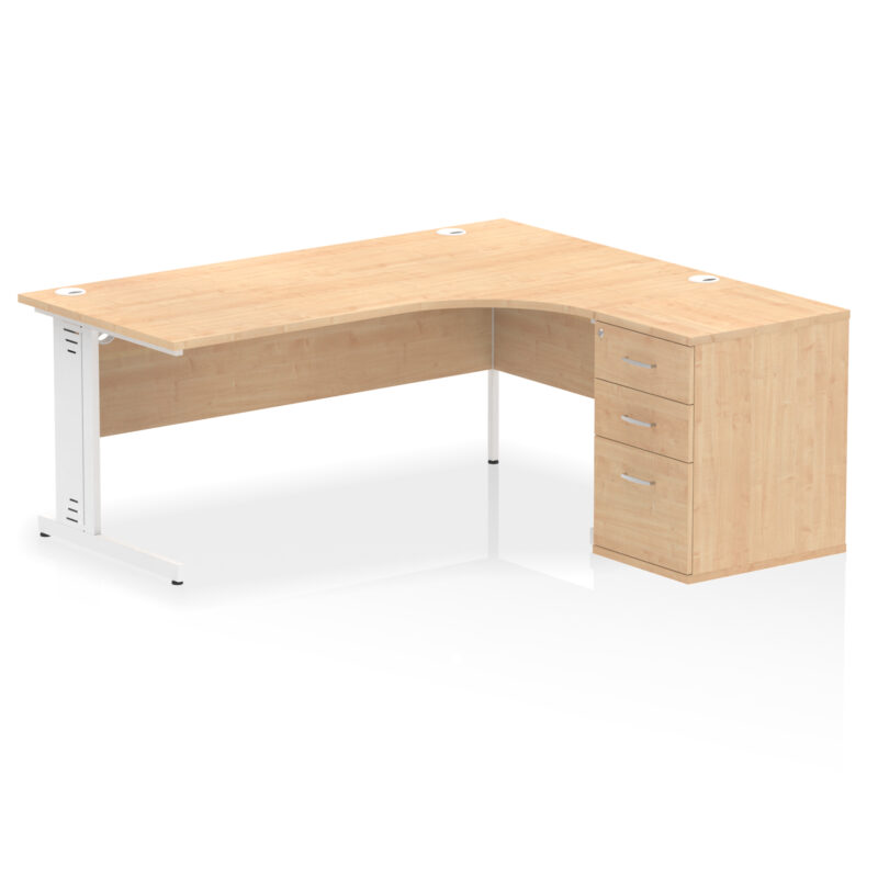 impulse 1800mm cable managed right crescent desk workstation