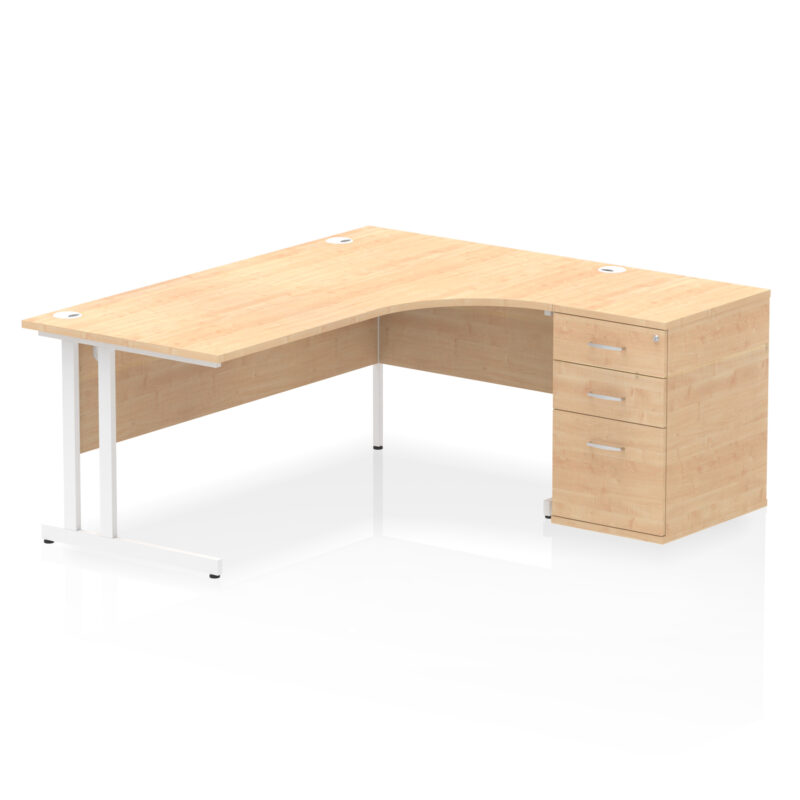 impulse 1800mm cantilever right crescent desk workstation
