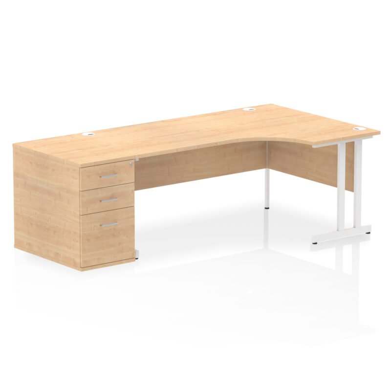 impulse 1800mm cantilever right crescent desk workstation