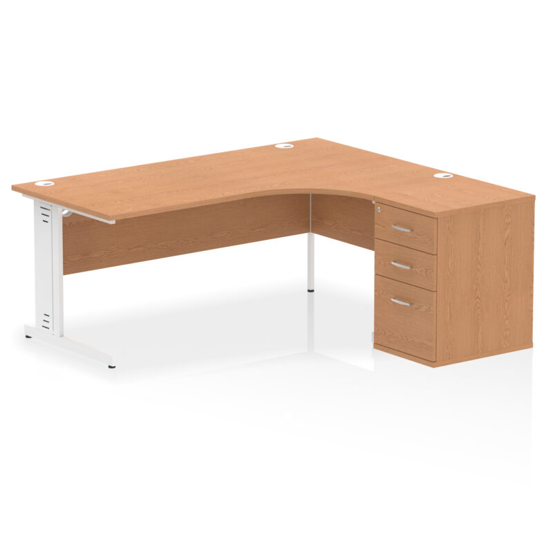 impulse 1800mm cable managed right crescent desk workstation