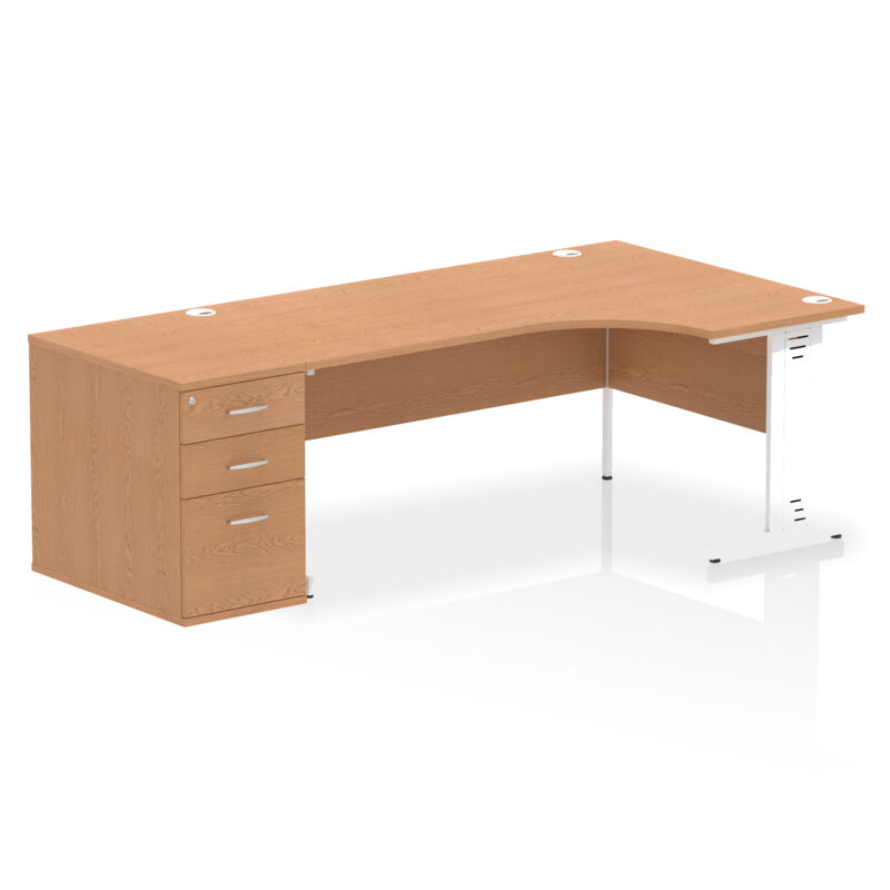 impulse 1800mm cable managed right crescent desk workstation