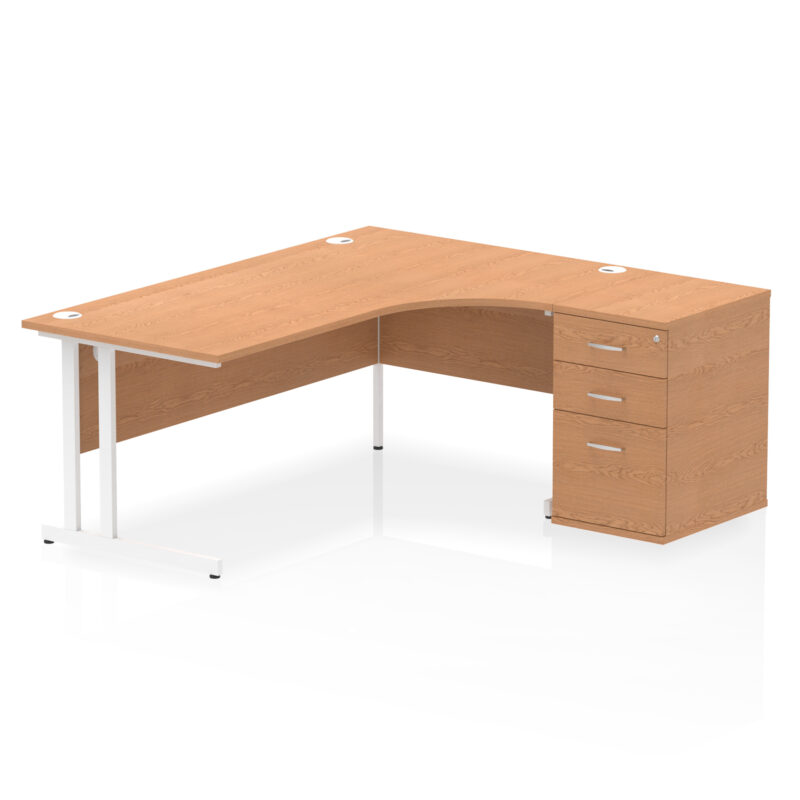 impulse 1800mm cantilever right crescent desk workstation