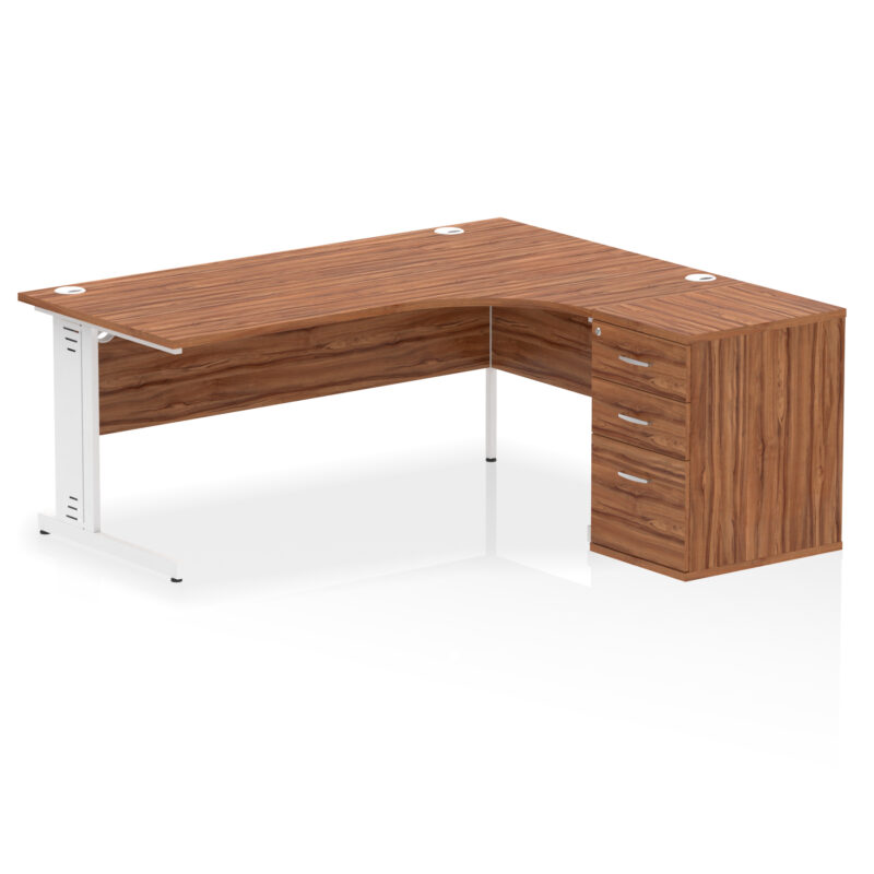 impulse 1800mm cable managed right crescent desk workstation