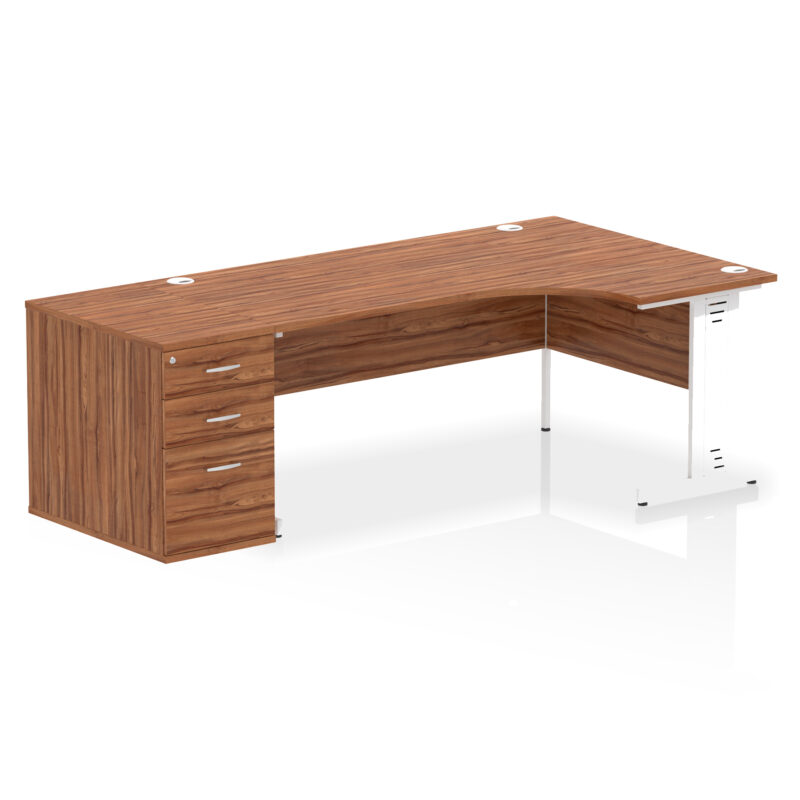 impulse 1800mm cable managed right crescent desk workstation