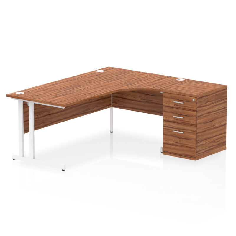 impulse 1800mm cantilever right crescent desk workstation