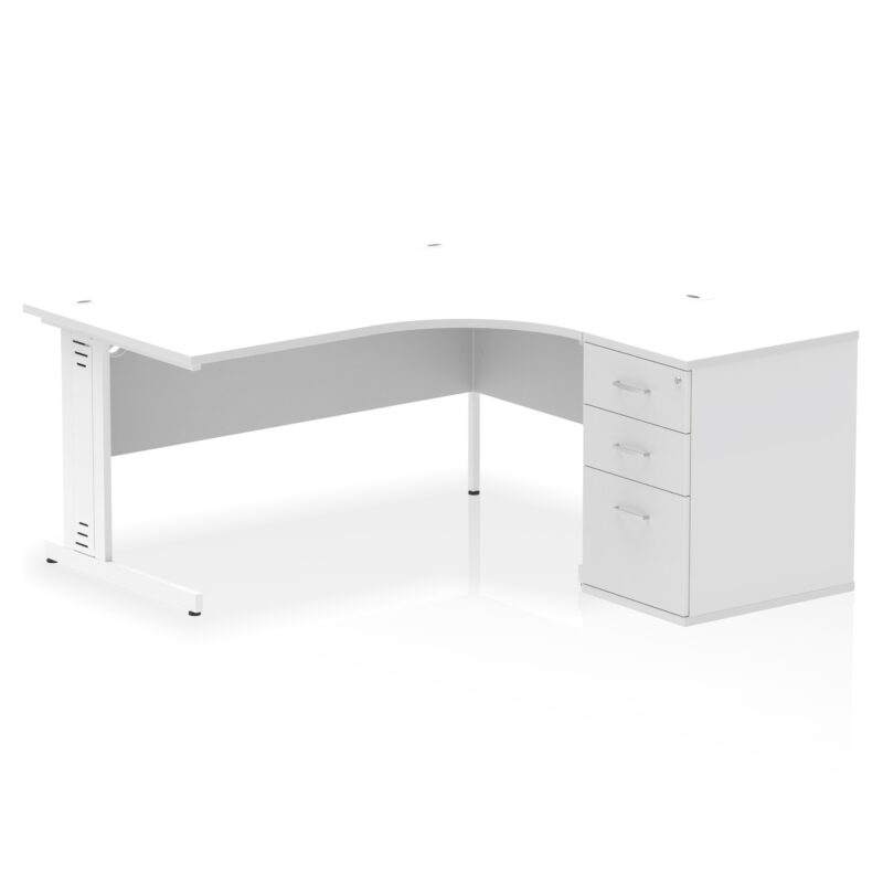 impulse 1600mm cable managed right crescent desk workstation