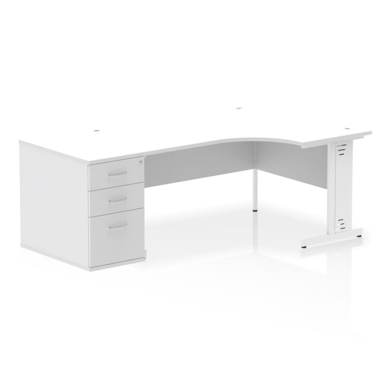 impulse 1600mm cable managed right crescent desk workstation