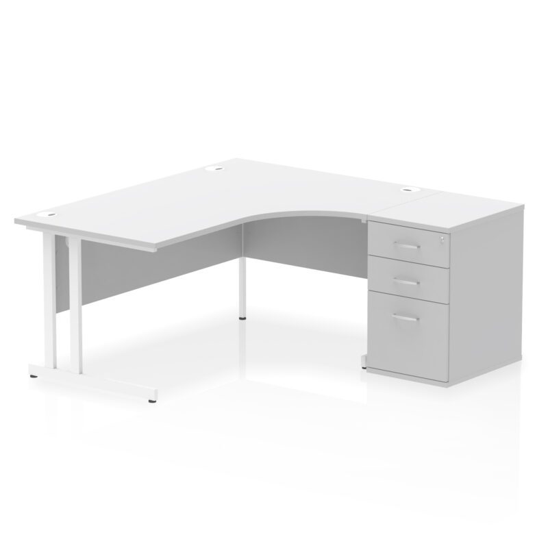 impulse 1600mm cantilever right crescent desk workstation