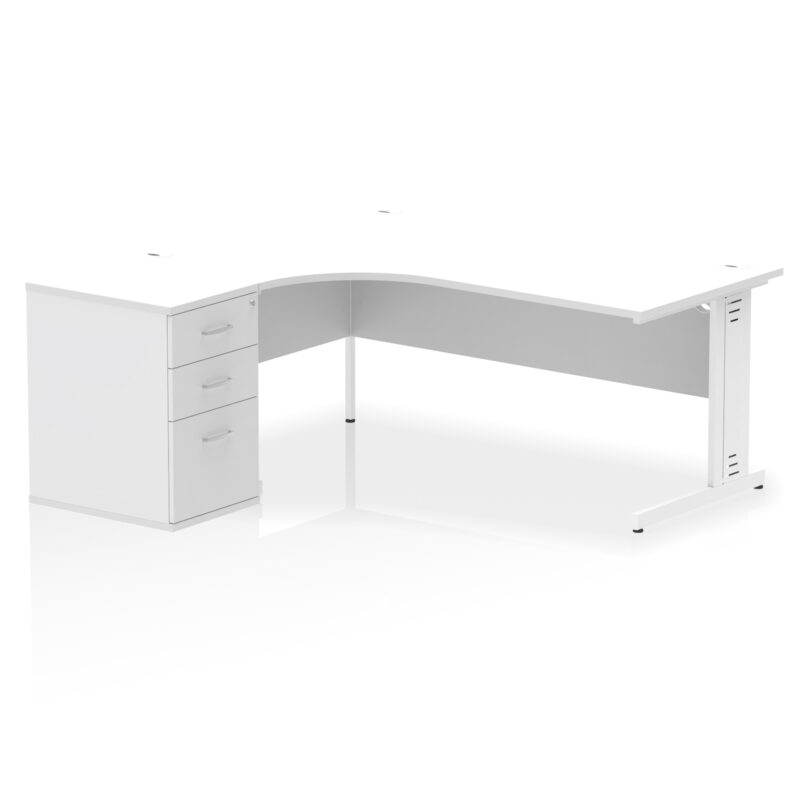 impulse 1800mm cable managed left crescent desk workstation