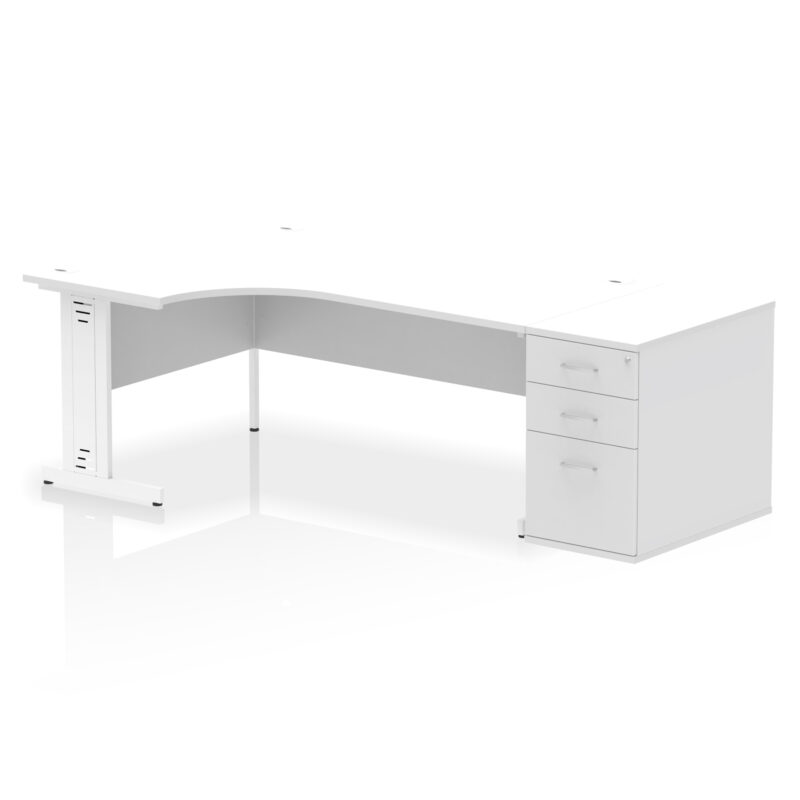 impulse 1800mm cable managed left crescent desk workstation