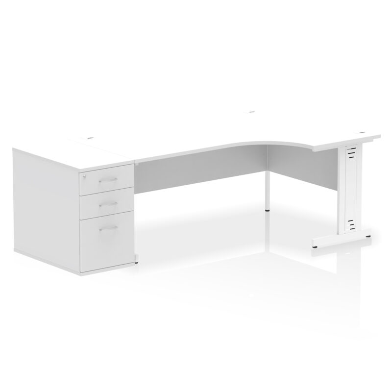 impulse 1800mm cable managed right crescent desk workstation